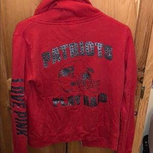 LOVE PINK patriots jeweled zip up sweatshirt